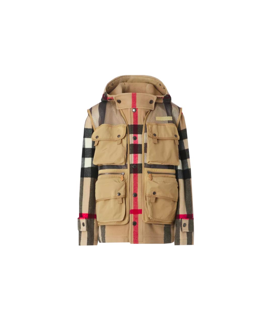 BURBERRY Хаки шерстяная куртка, фото 2