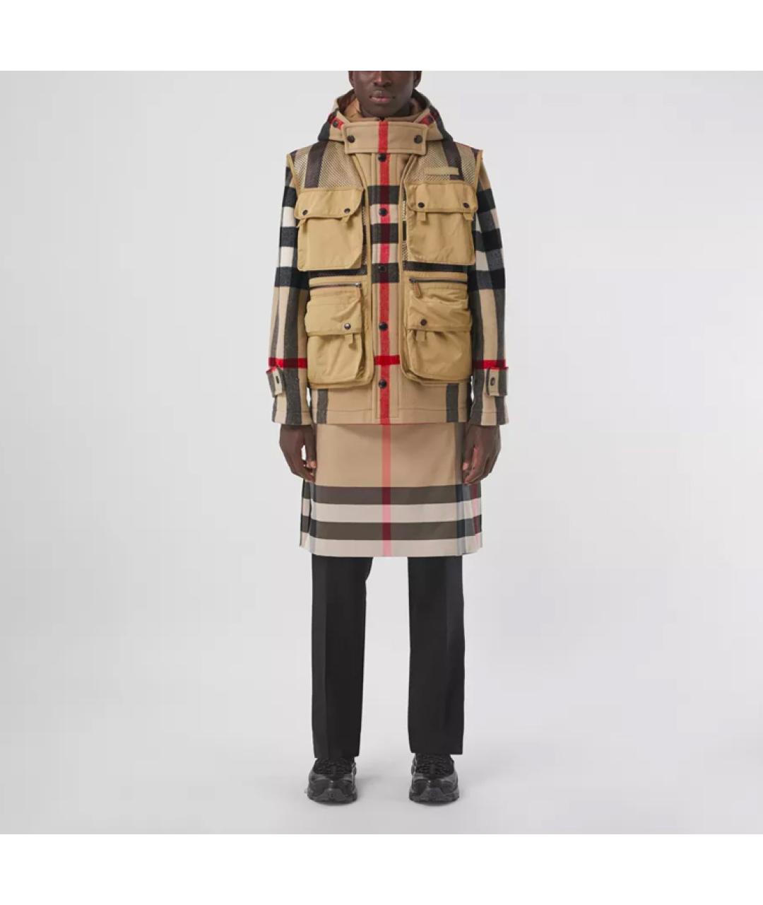 BURBERRY Хаки шерстяная куртка, фото 3