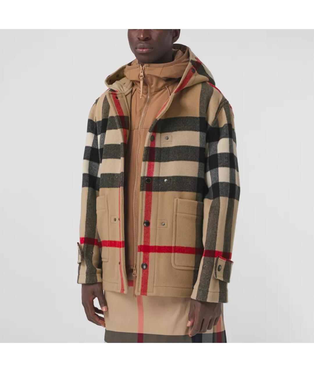 BURBERRY Хаки шерстяная куртка, фото 4