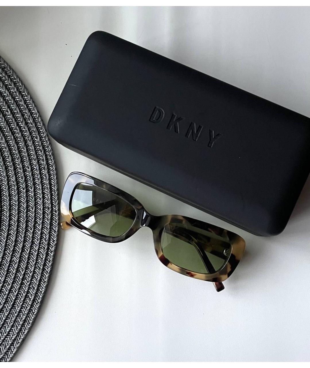 DKNY Коричневые пластиковые солнцезащитные очки, фото 4