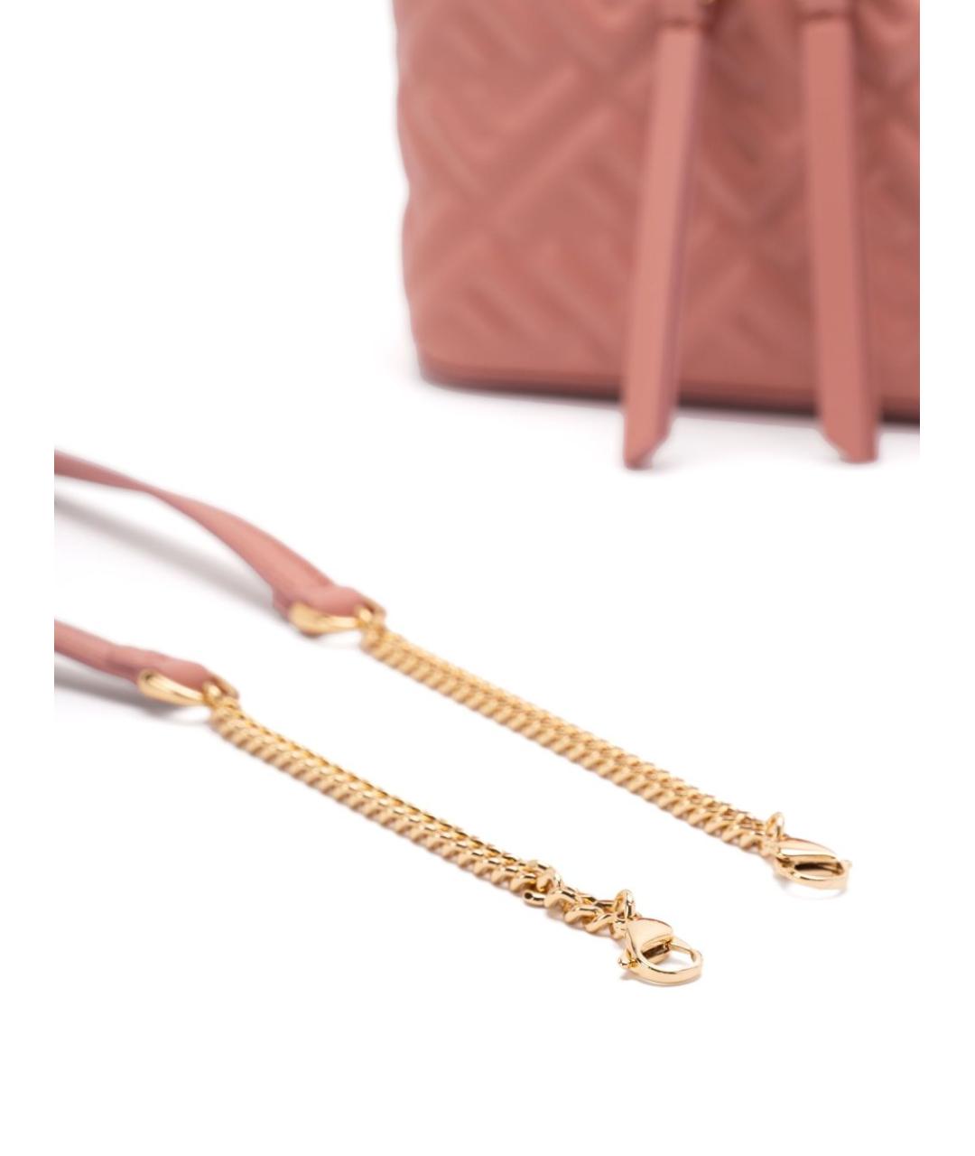 FENDI Розовая кожаная сумка через плечо, фото 4