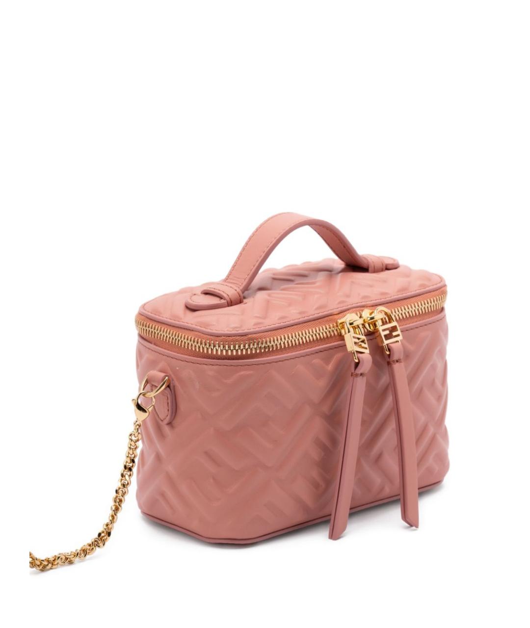 FENDI Розовая кожаная сумка через плечо, фото 5