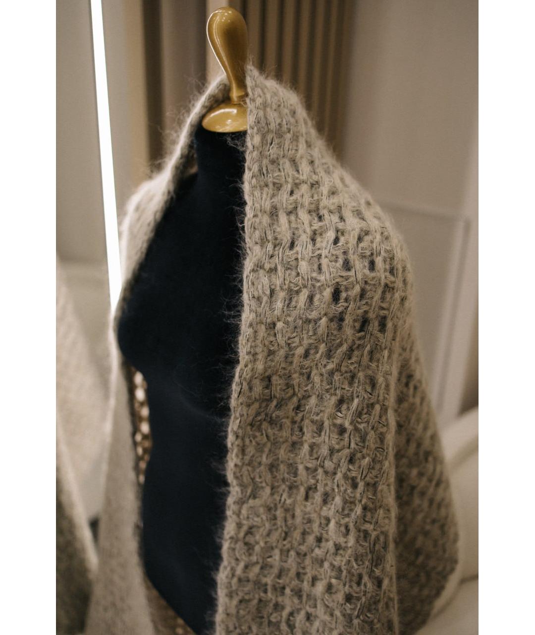 GENTRY PORTOFINO Серый шерстяной шарф, фото 3