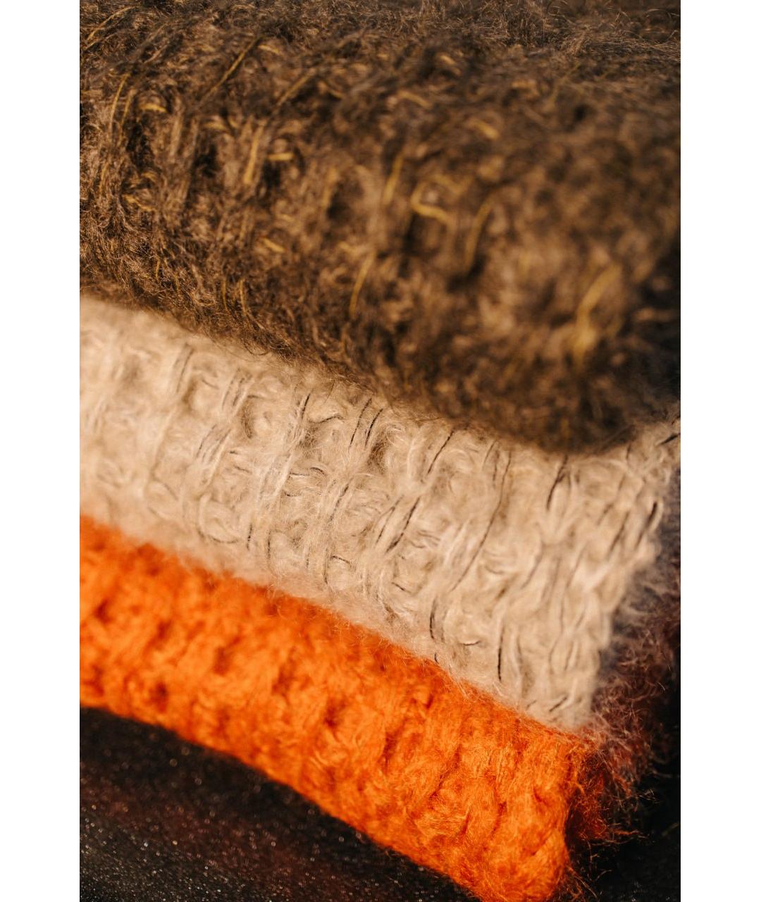 GENTRY PORTOFINO Серый шерстяной шарф, фото 7