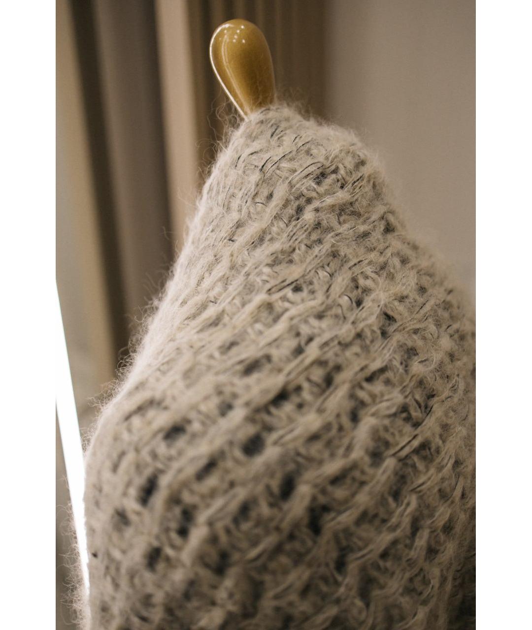 GENTRY PORTOFINO Серый шерстяной шарф, фото 5