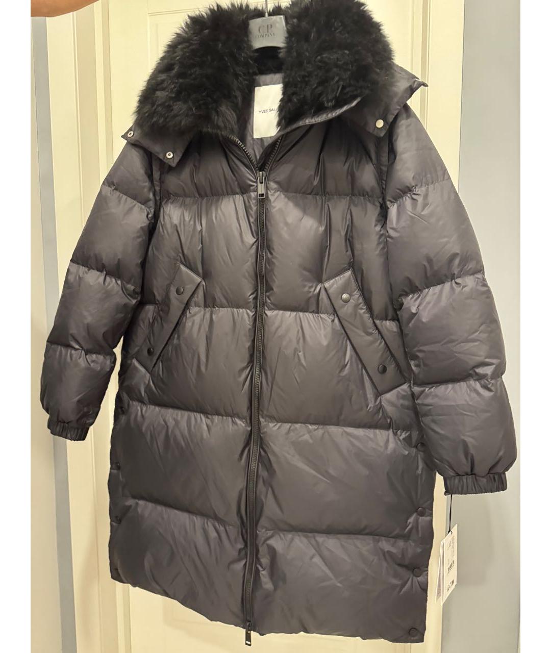 YVES SALOMON Черный полиамидовый пуховик, фото 5