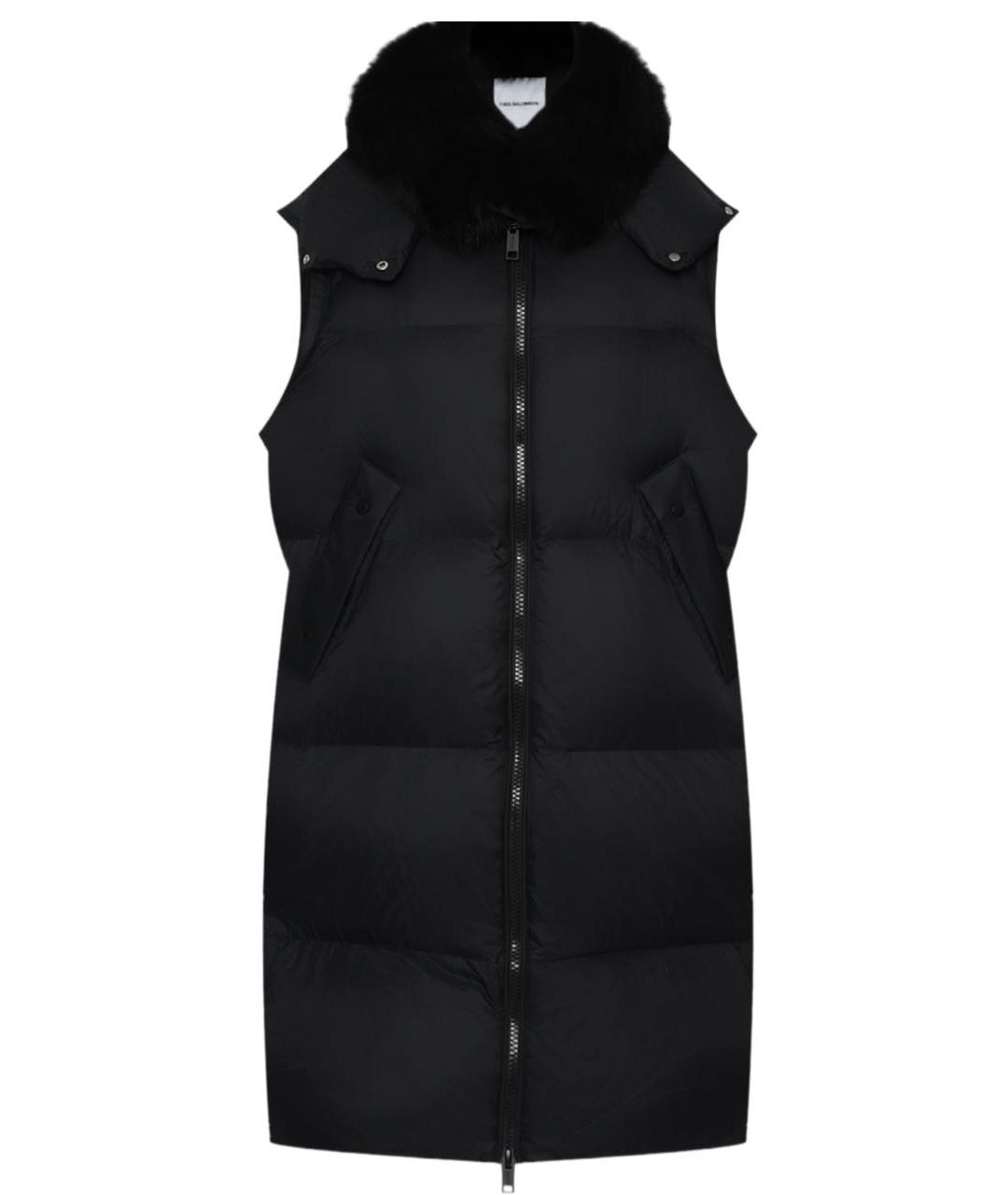 YVES SALOMON Черный полиамидовый пуховик, фото 4