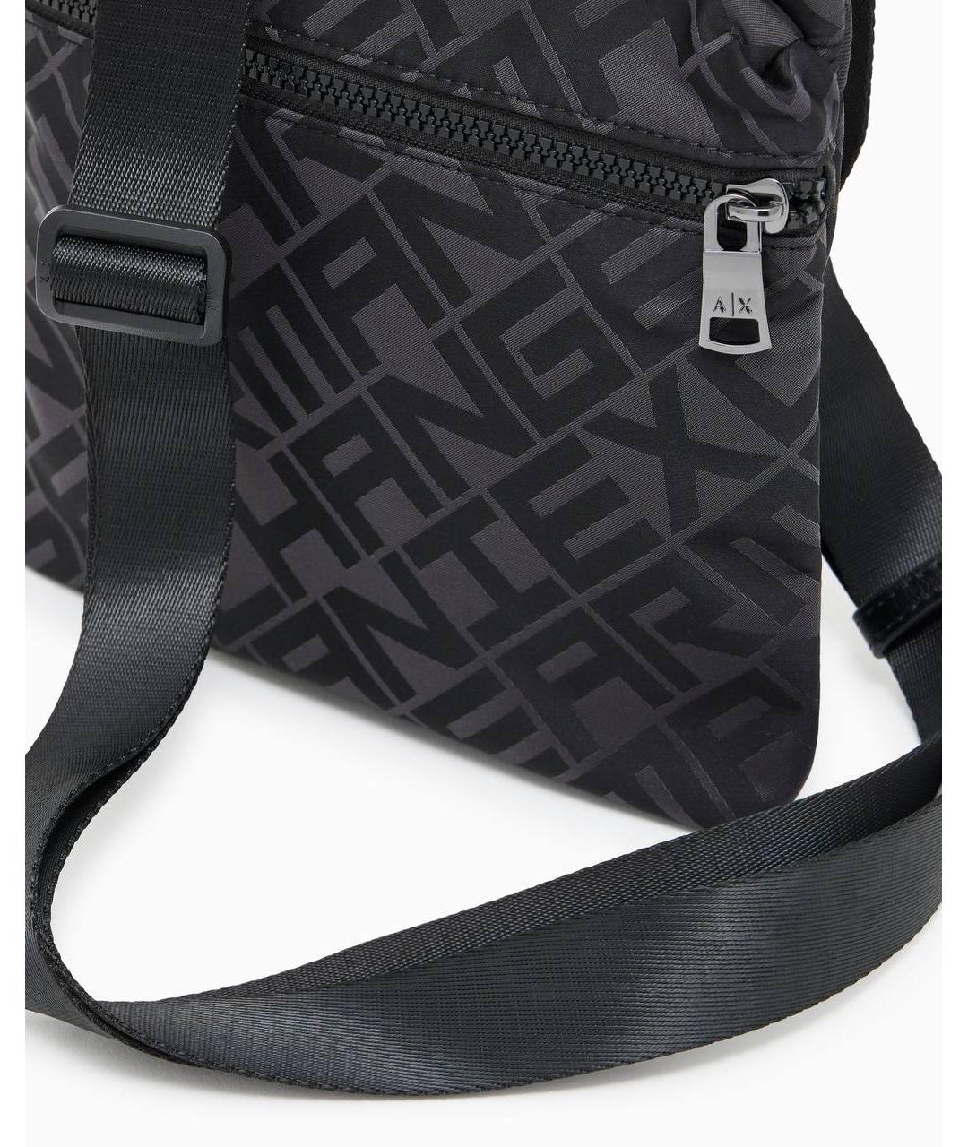 ARMANI EXCHANGE Черная тканевая сумка на плечо, фото 3