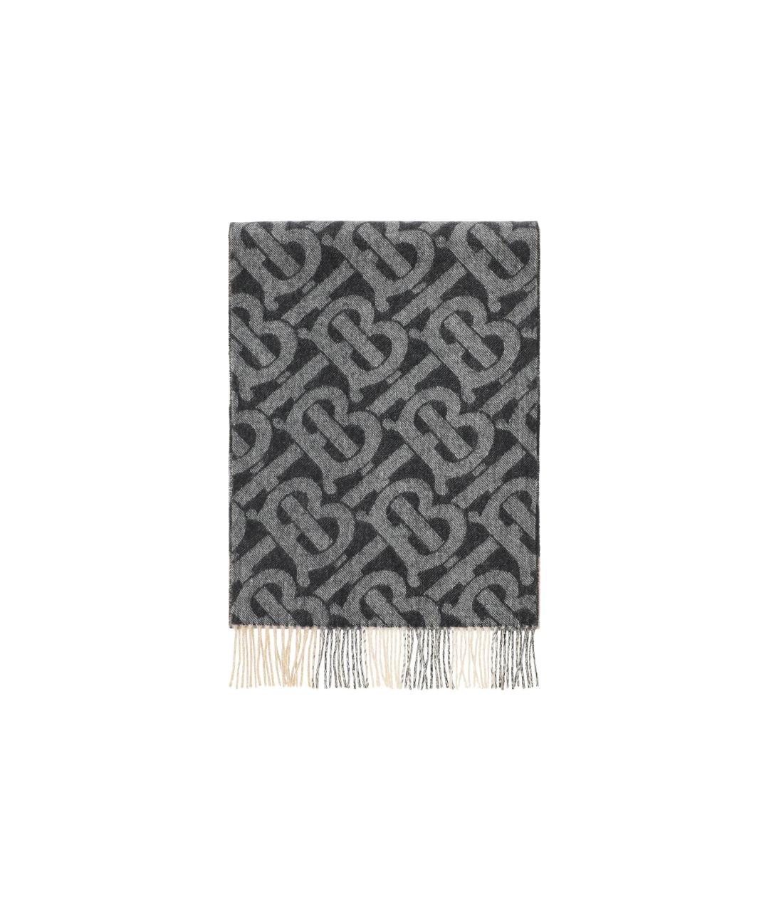 BURBERRY Черный кашемировый шарф, фото 1