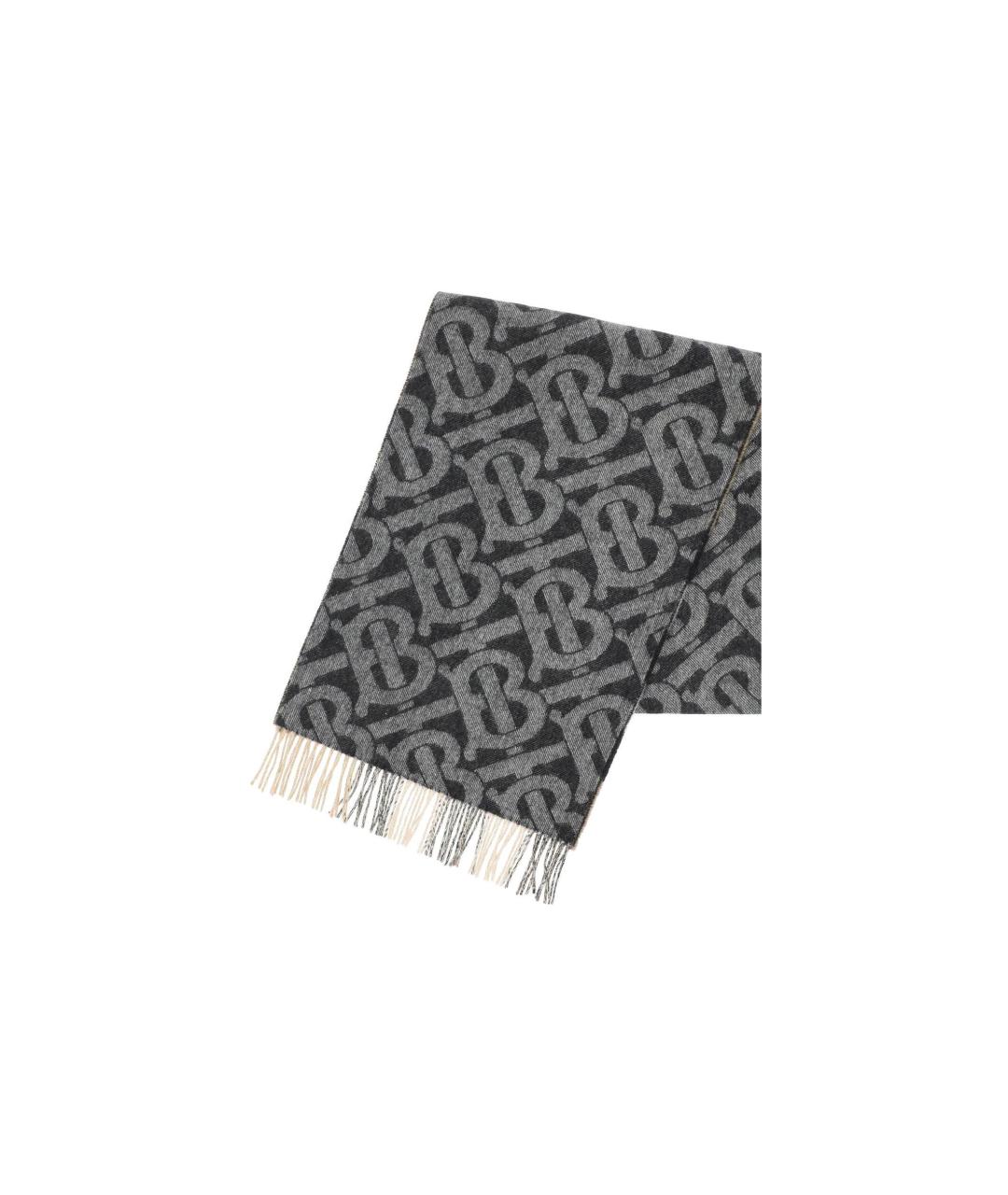 BURBERRY Черный кашемировый шарф, фото 3