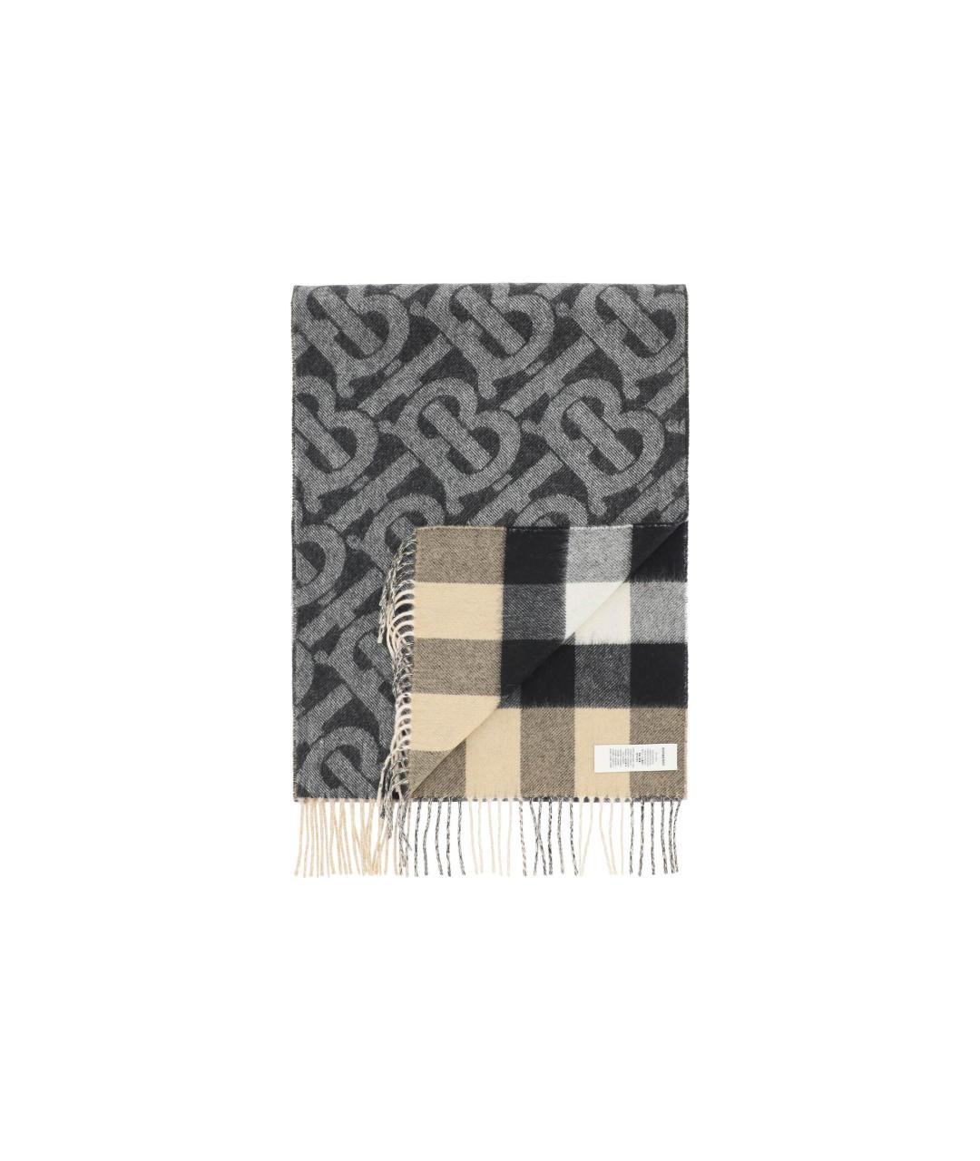 BURBERRY Черный кашемировый шарф, фото 2