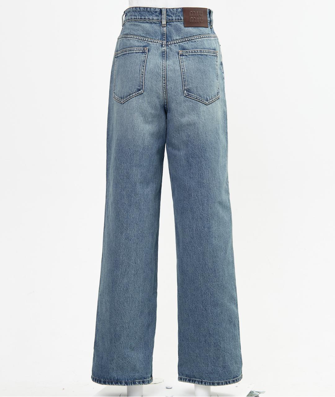 MIU MIU Синие хлопковые прямые джинсы, фото 2