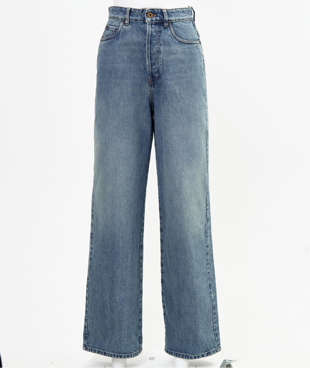 MIU MIU Синие хлопковые прямые джинсы, фото 6