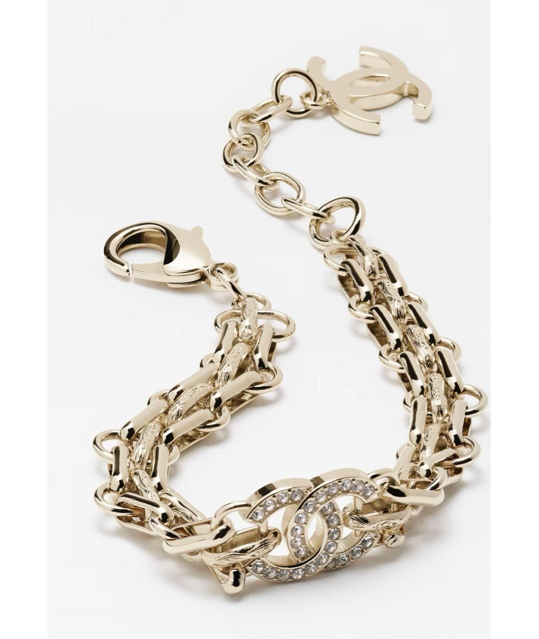 CHANEL Золотой металлический браслет, фото 3