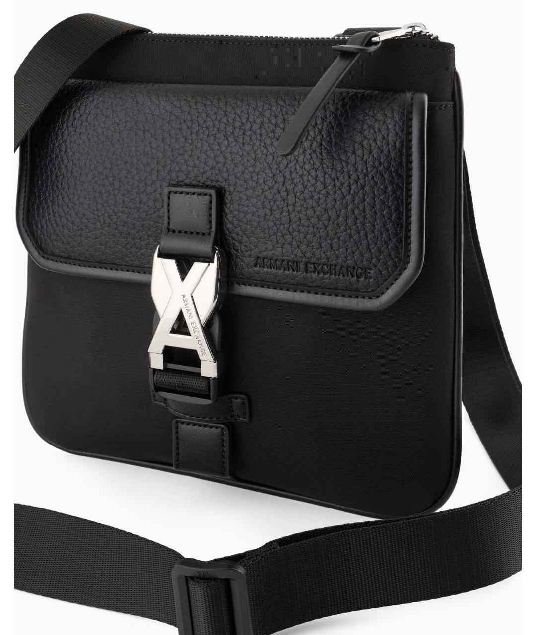 ARMANI EXCHANGE Черная сумка на плечо из искусственной кожи, фото 3