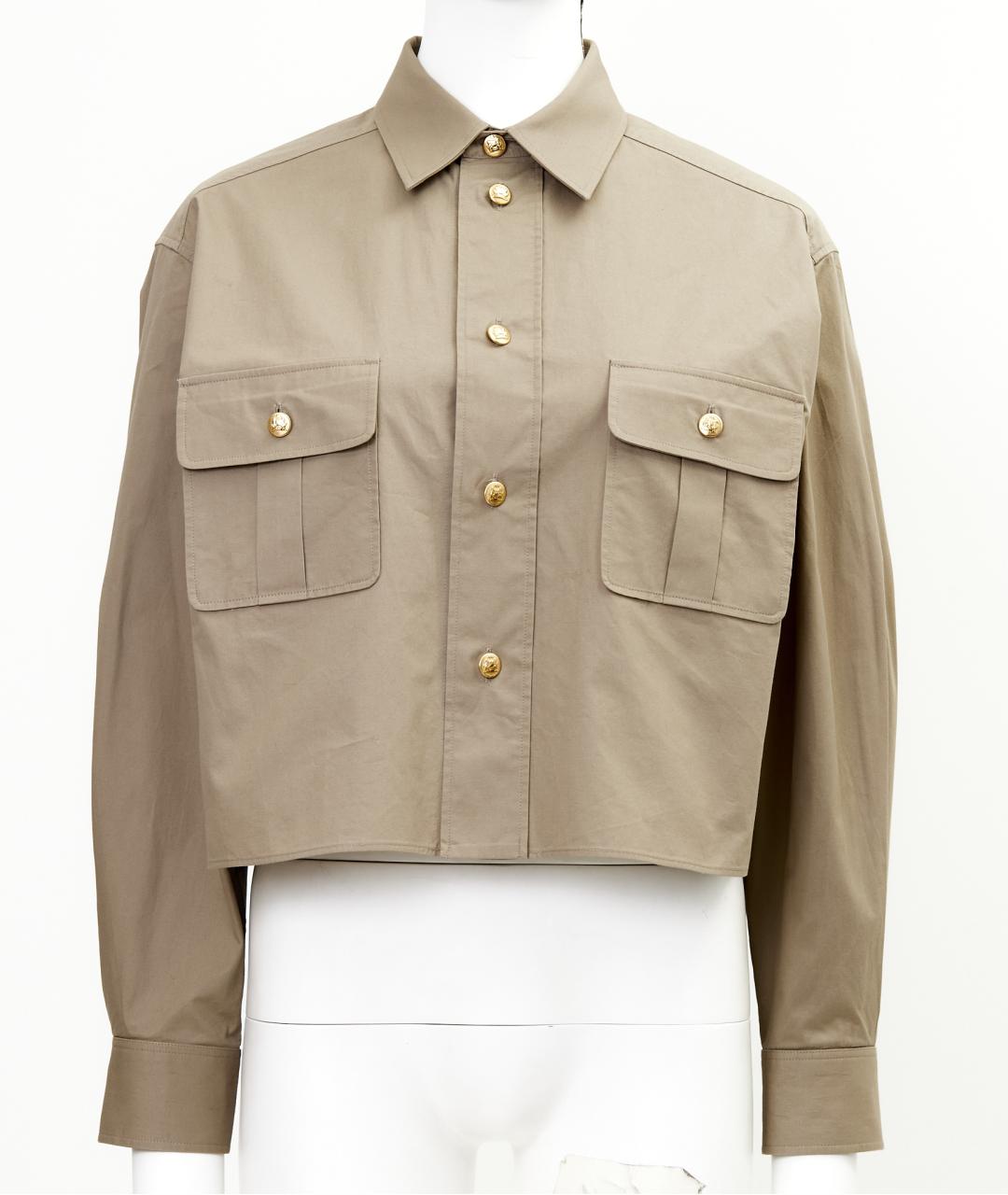 CELINE Бежевая хлопковая рубашка, фото 8