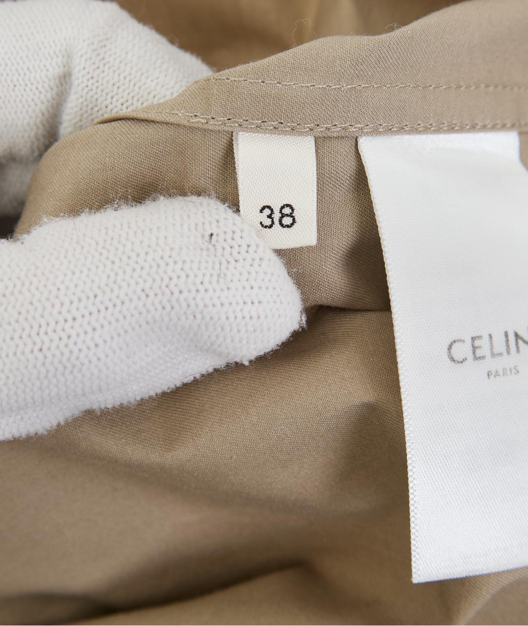 CELINE Бежевая хлопковая рубашка, фото 6