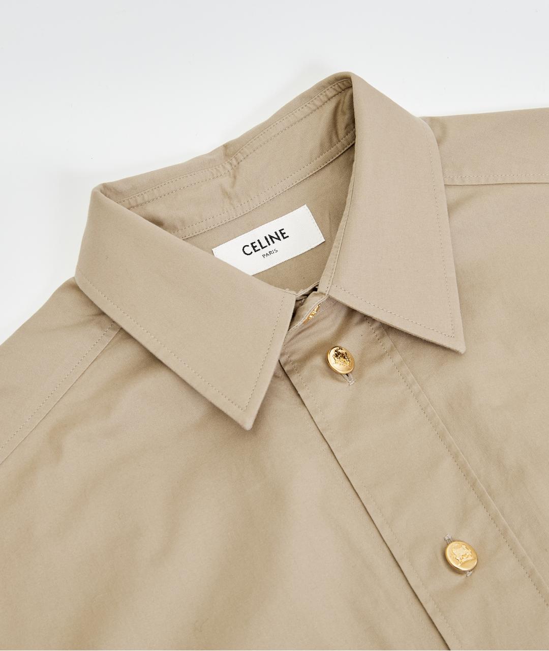 CELINE Бежевая хлопковая рубашка, фото 3