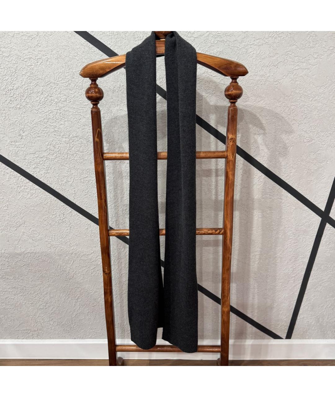 POLO RALPH LAUREN Антрацитовый шерстяной шарф, фото 7