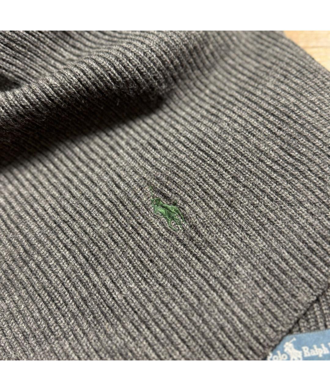 POLO RALPH LAUREN Антрацитовый шерстяной шарф, фото 3