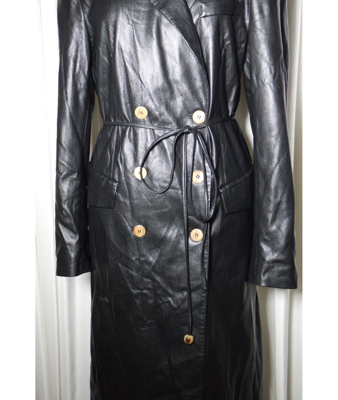 NANUSHKA Черный полиэстеровый тренч/плащ, фото 8