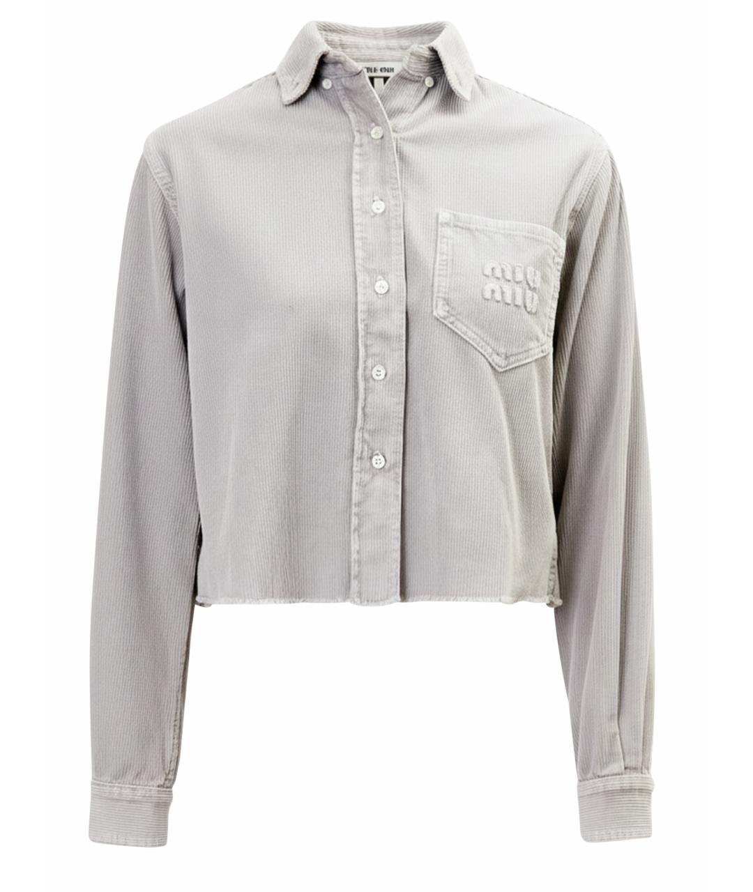 MIU MIU Серая хлопковая рубашка, фото 1