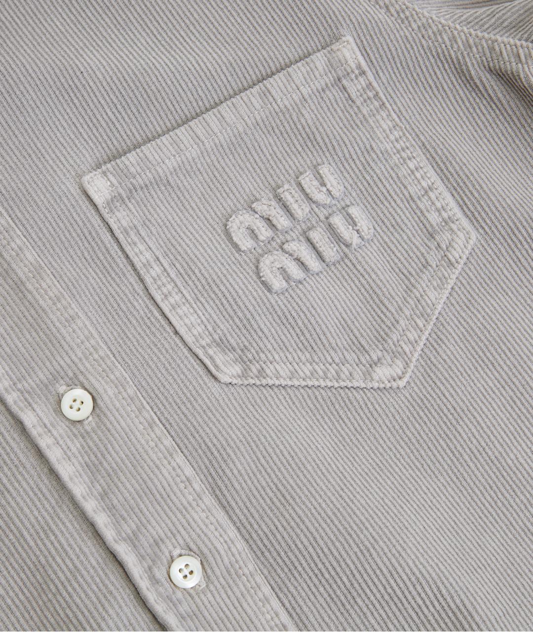 MIU MIU Серая хлопковая рубашка, фото 4