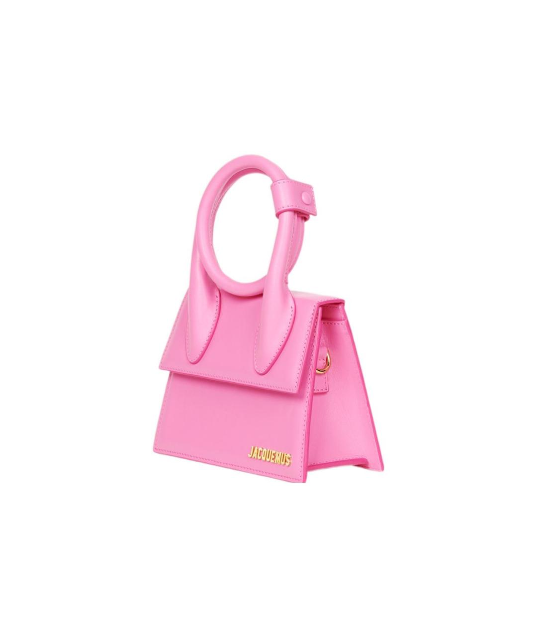 JACQUEMUS Розовая кожаная сумка через плечо, фото 3
