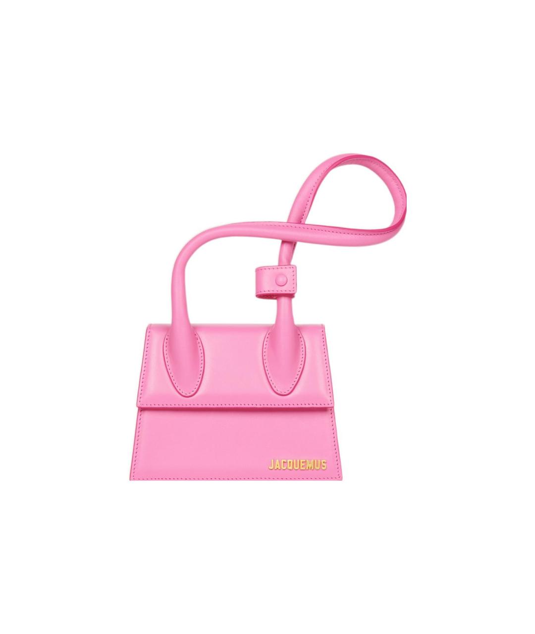 JACQUEMUS Розовая кожаная сумка через плечо, фото 2