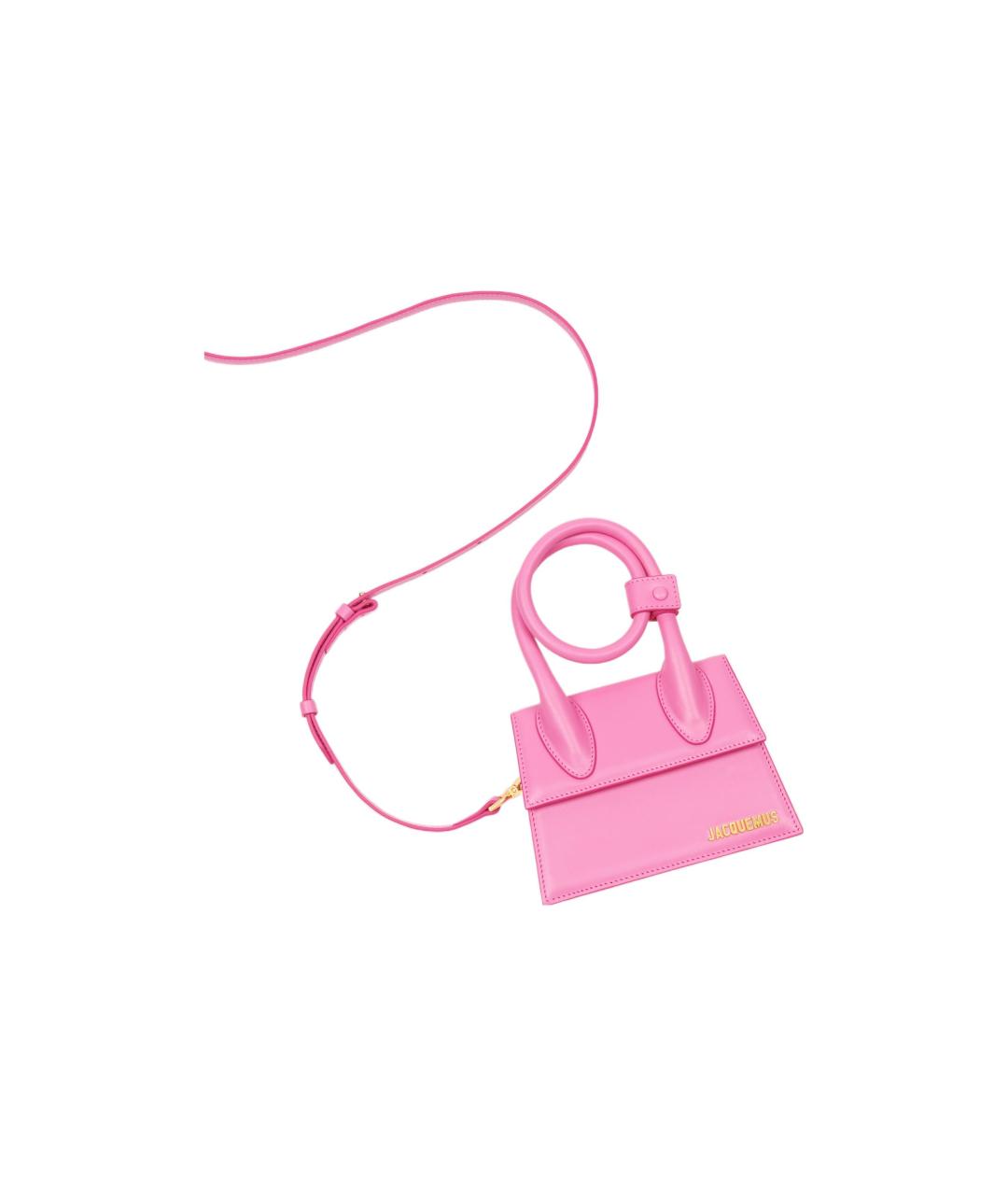 JACQUEMUS Розовая кожаная сумка через плечо, фото 5