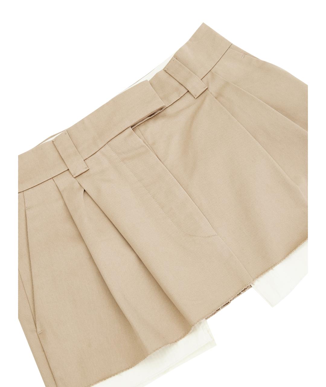 MIU MIU Бежевая хлопковая юбка мини, фото 11