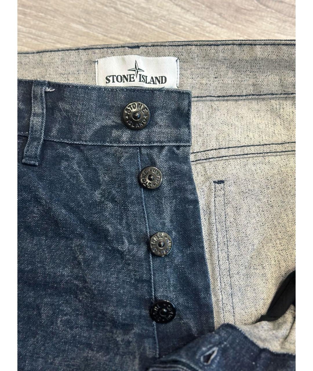 STONE ISLAND Синие хлопковые джинсы, фото 6