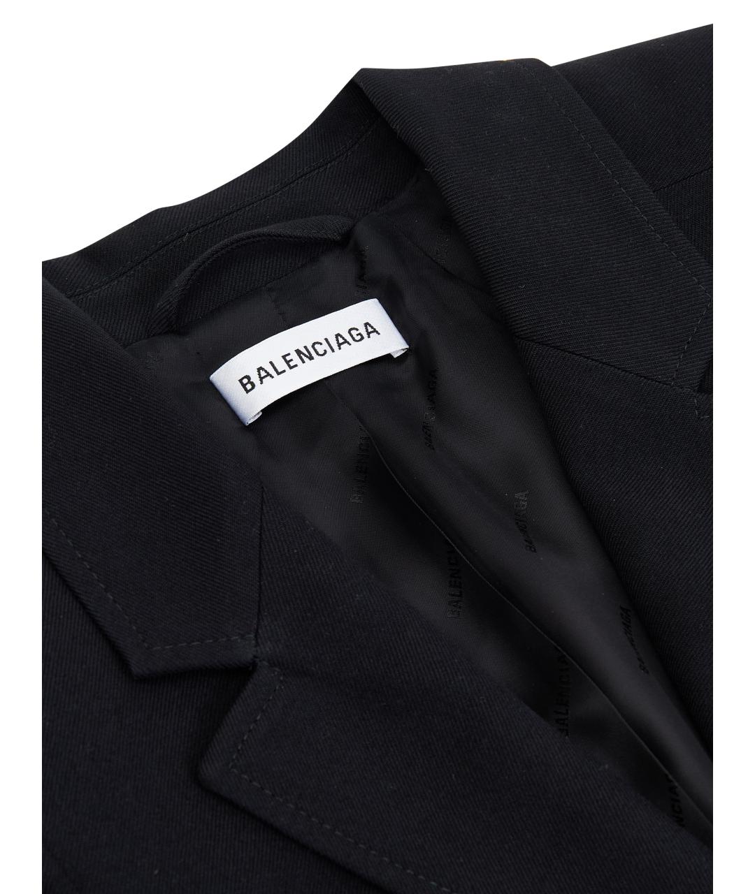 BALENCIAGA Черный шерстяной жакет/пиджак, фото 11