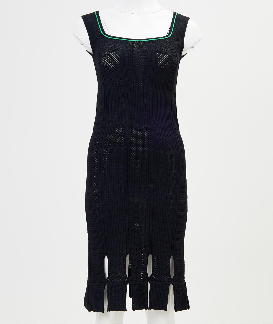 BOTTEGA VENETA Черное вискозное повседневное платье, фото 7