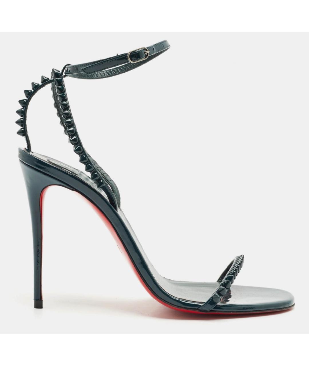 CHRISTIAN LOUBOUTIN Зеленые босоножки из лакированной кожи, фото 9