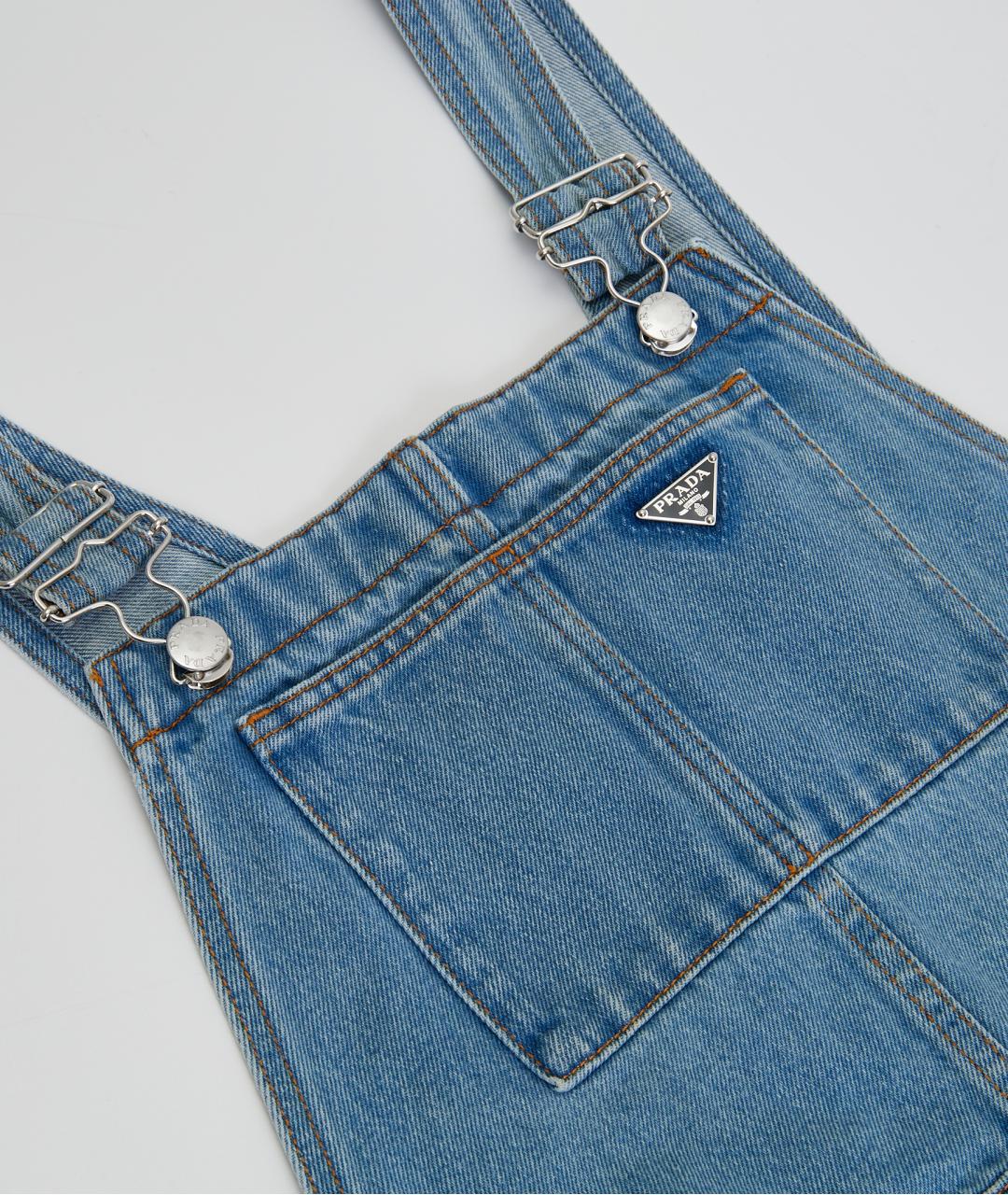 PRADA Голубой хлопковый сарафан, фото 3