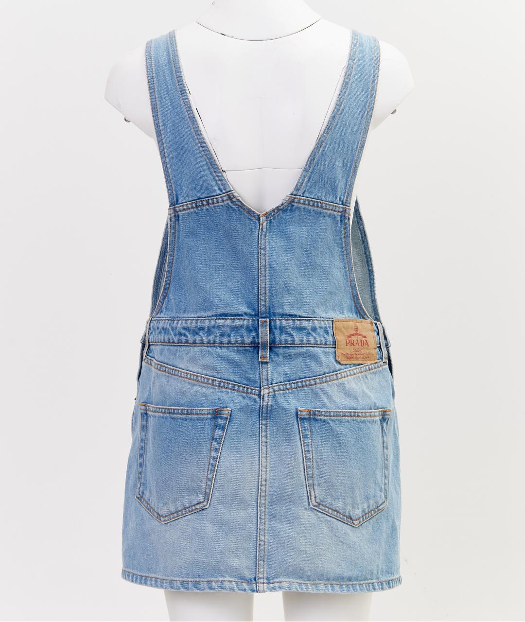 PRADA Голубой хлопковый сарафан, фото 2