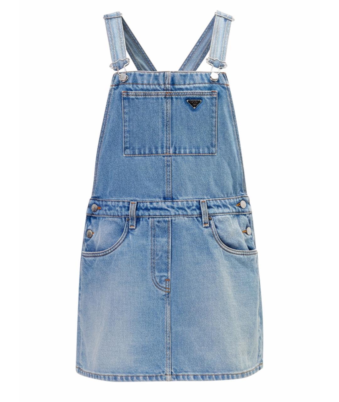 PRADA Голубой хлопковый сарафан, фото 1