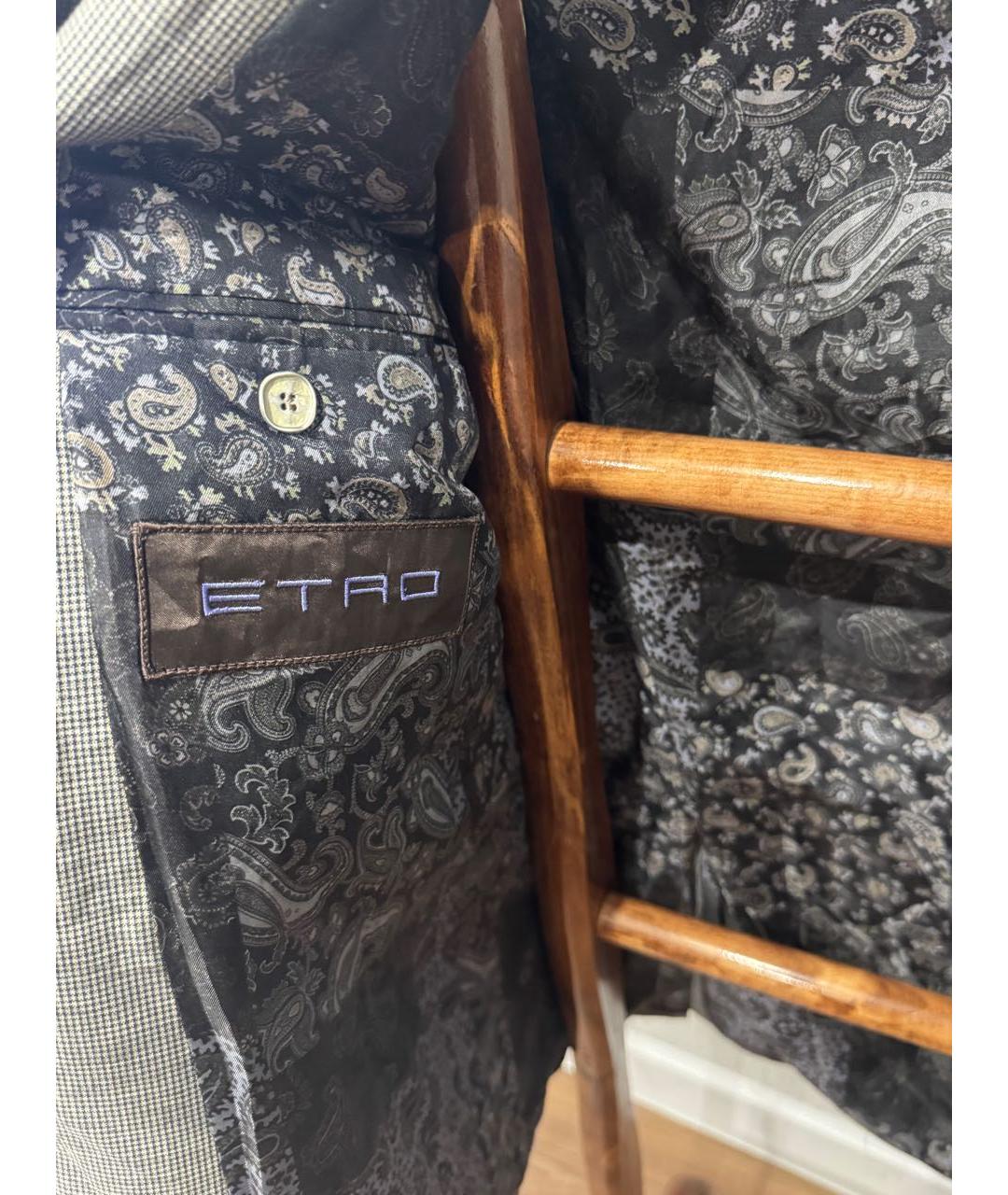 ETRO Серый шерстяной пиджак, фото 6