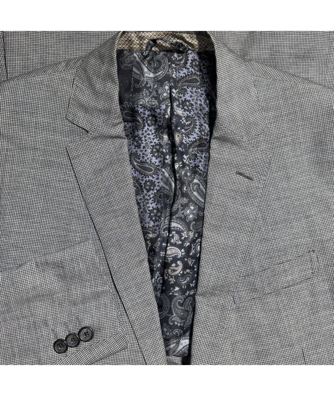 ETRO Серый шерстяной пиджак, фото 8