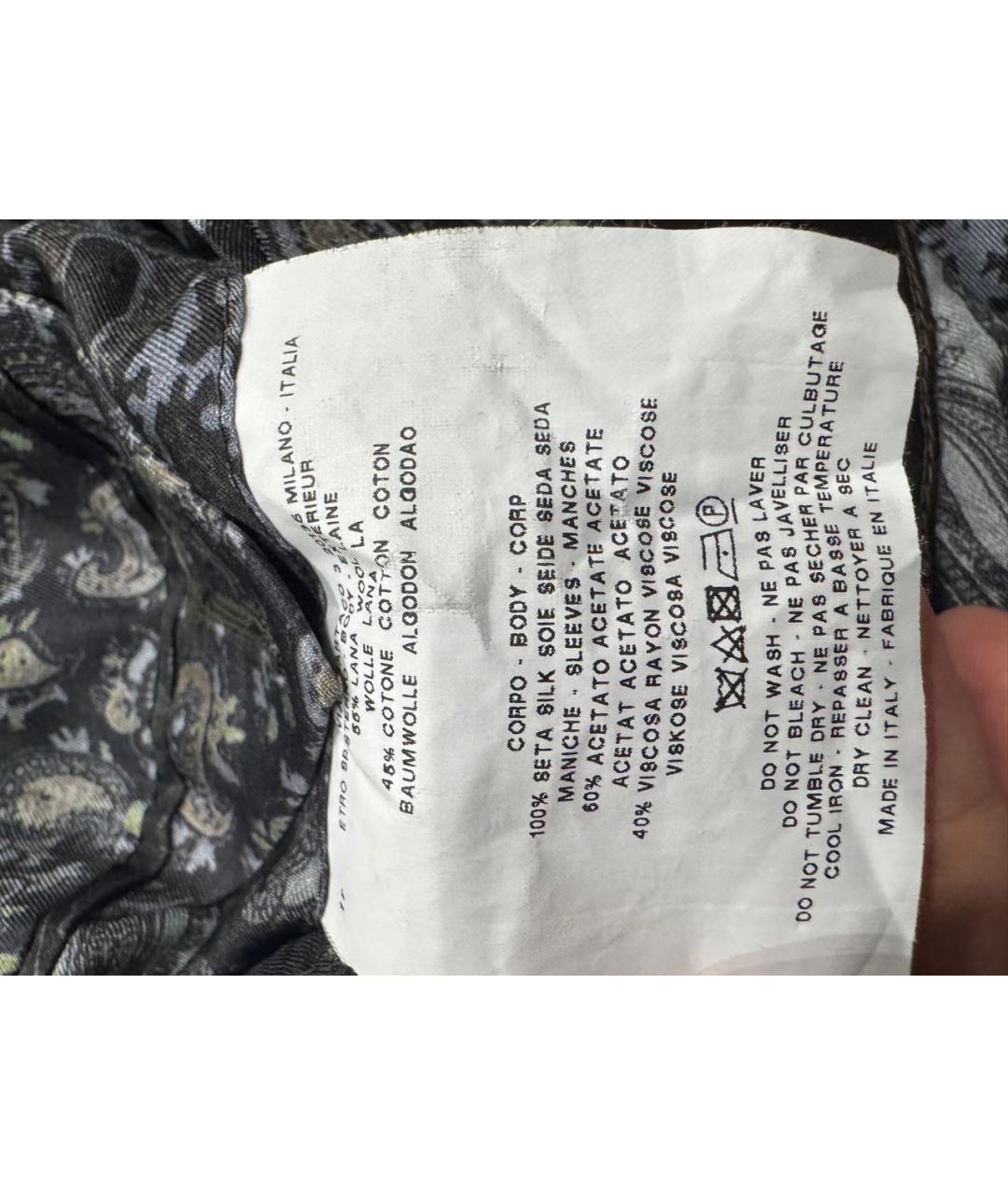 ETRO Серый шерстяной пиджак, фото 7