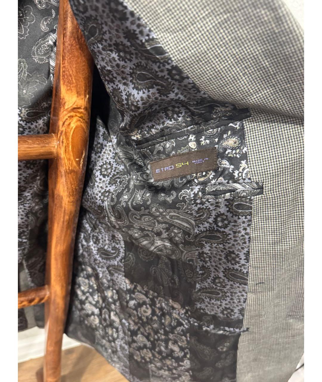 ETRO Серый шерстяной пиджак, фото 5