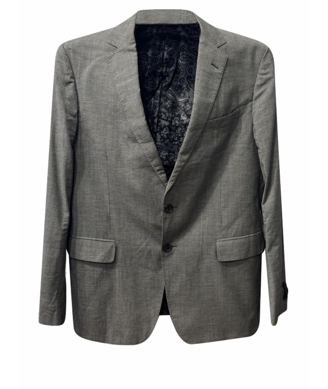 ETRO Серый шерстяной пиджак, фото 1