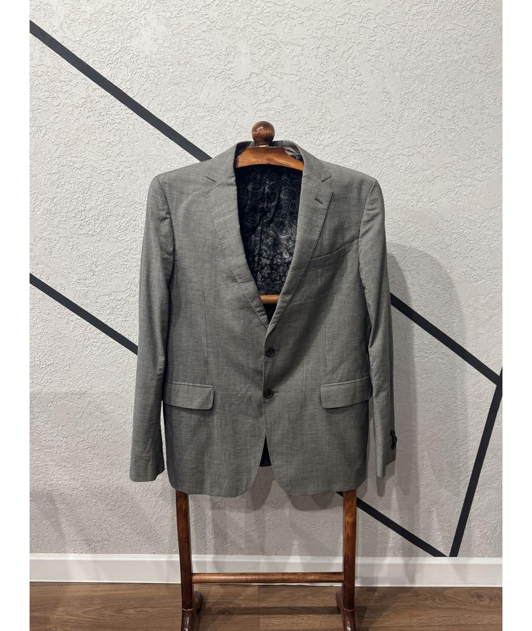 ETRO Серый шерстяной пиджак, фото 9