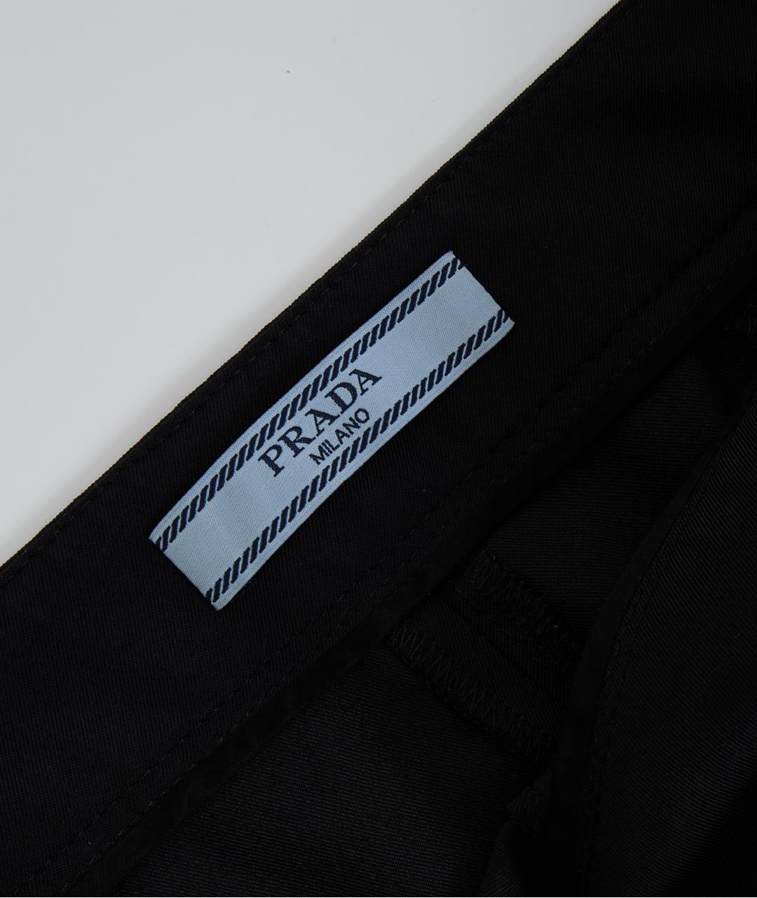 PRADA Черные полиэстеровые брюки узкие, фото 4
