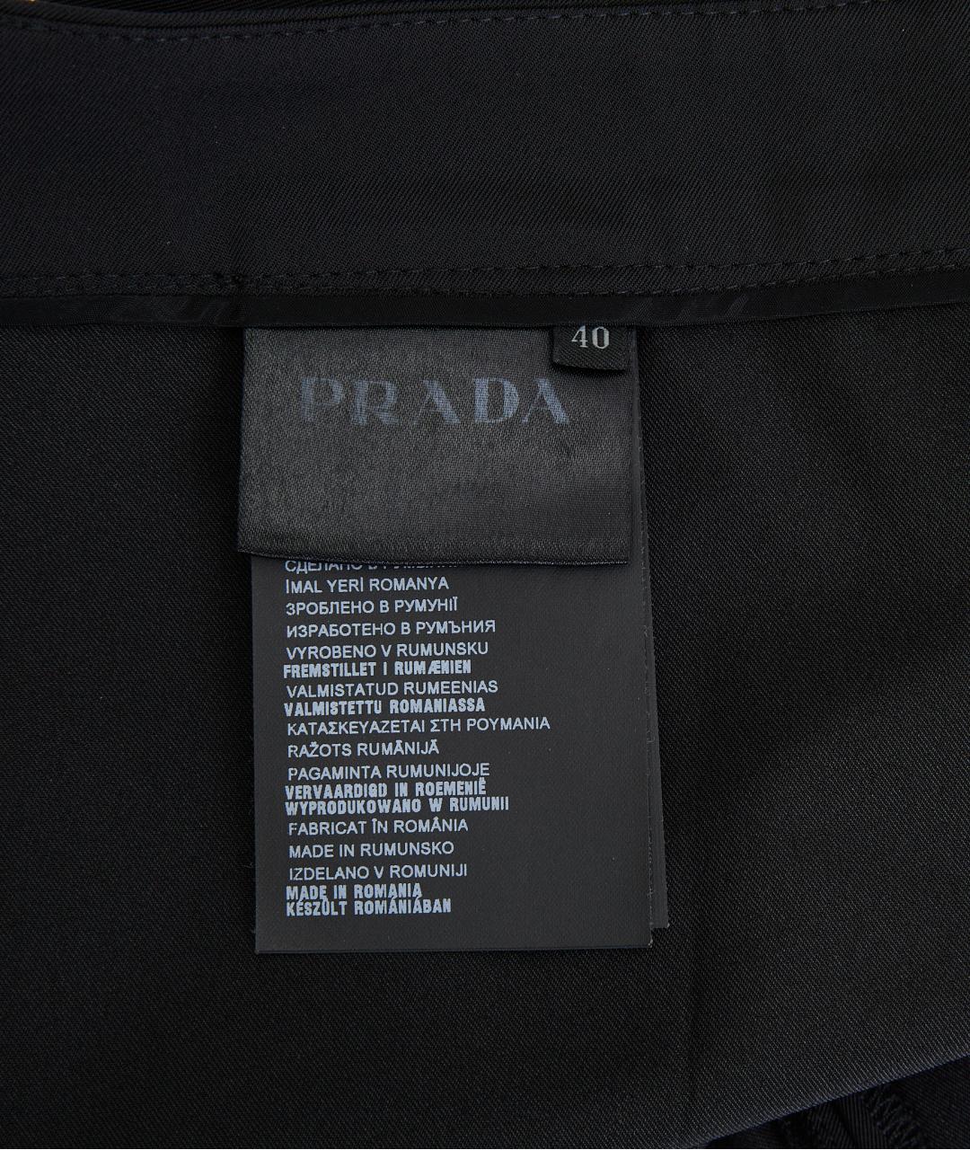 PRADA Черные полиэстеровые брюки узкие, фото 5