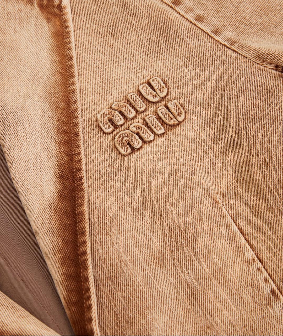 MIU MIU Коричневый хлопковый жакет/пиджак, фото 4