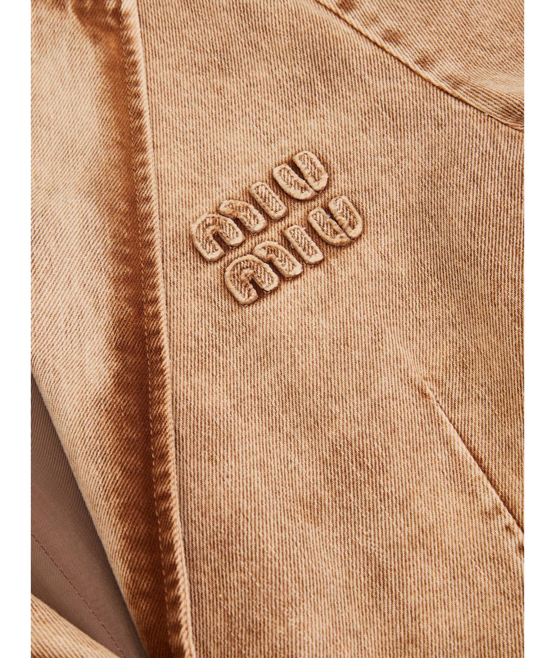 MIU MIU Коричневый хлопковый жакет/пиджак, фото 12