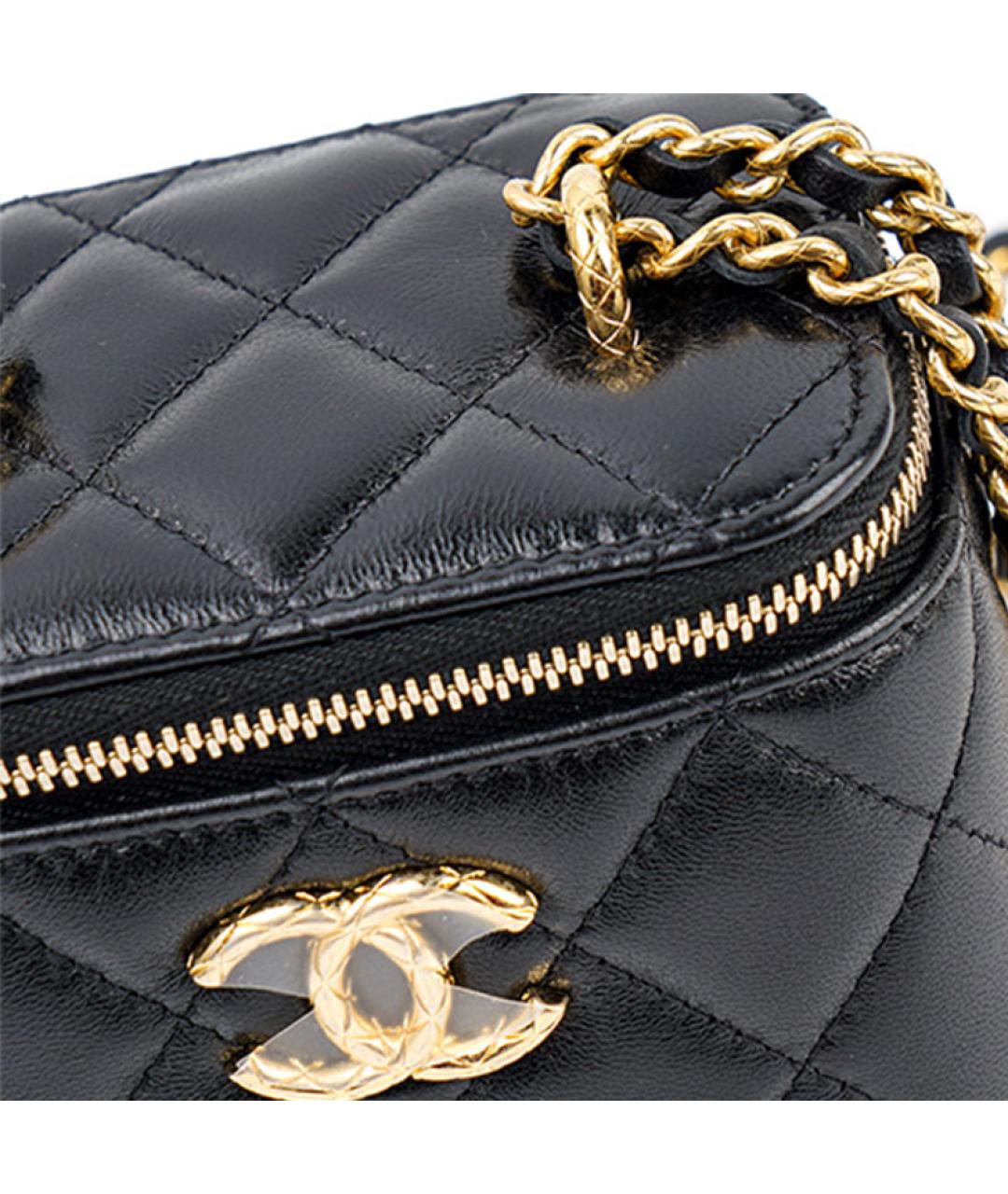 CHANEL Черная кожаная сумка через плечо, фото 6
