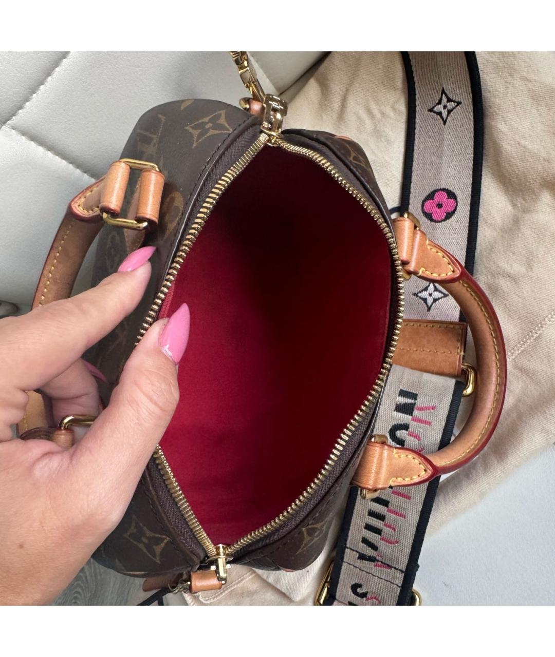 LOUIS VUITTON Коричневая кожаная сумка с короткими ручками, фото 4